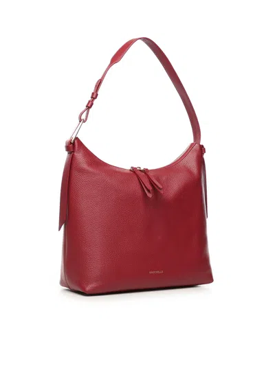Coccinelle Leather Shoulder Bag In Red