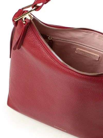 Coccinelle Leather Shoulder Bag In Red