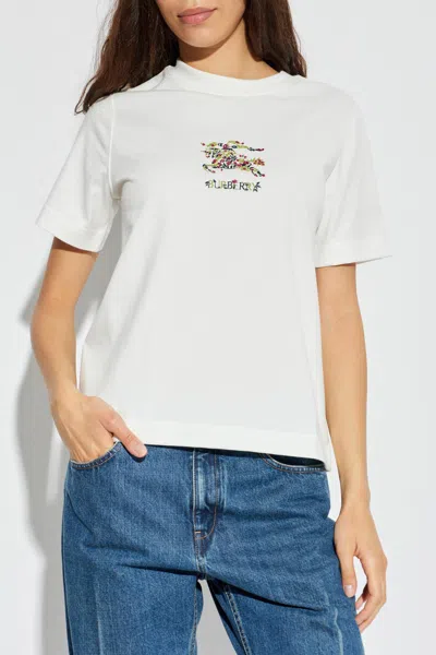 Burberry T-shirt With Print In White