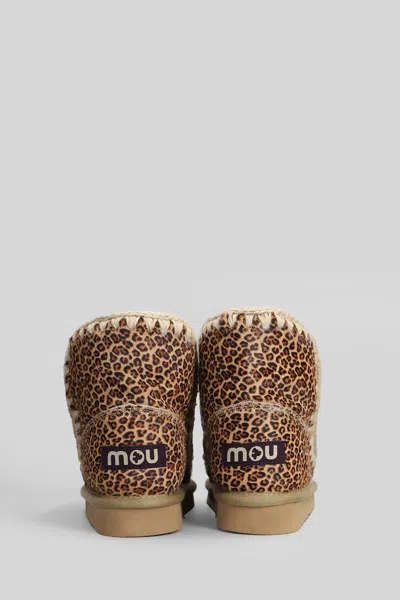 Mou Eskimo 18 Ponyskin Low Heels Ankle Boots In Animalier Pony Skin In Animal Print