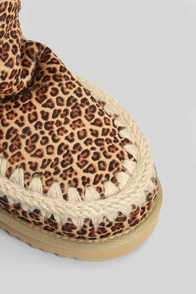 Mou Eskimo 18 Ponyskin Low Heels Ankle Boots In Animalier Pony Skin In Animal Print