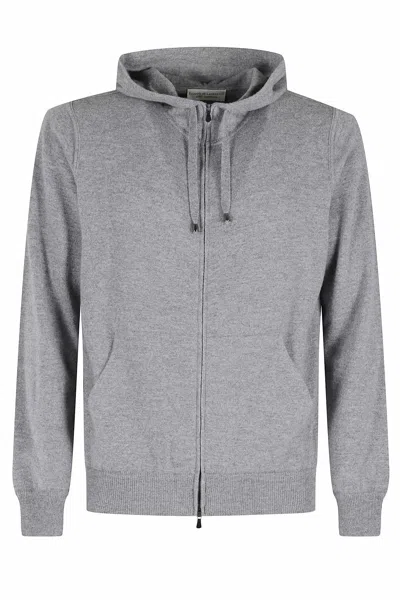 Filippo De Laurentiis Fullzip Cappuccio Lana Cashmere In Gray
