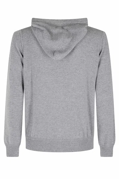 Filippo De Laurentiis Fullzip Cappuccio Lana Cashmere In Gray