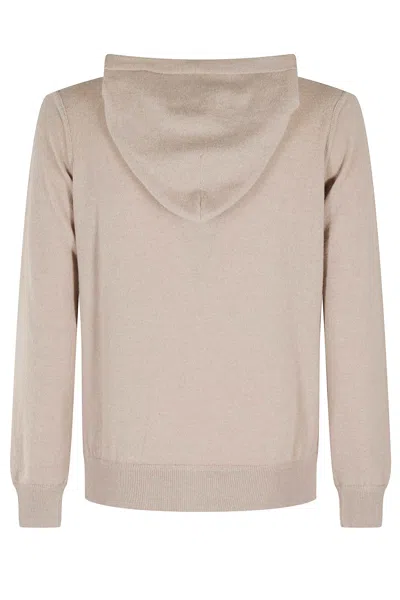 Filippo De Laurentiis Fullzip Cappuccio Lana Cashmere In Neutral