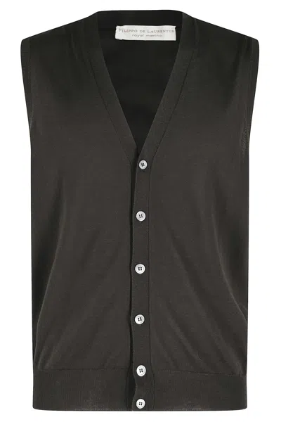 Filippo De Laurentiis Gilet Bottoni Merino In Green