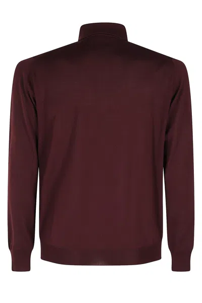 Filippo De Laurentiis Polo Manica Lunga Merino In Burgundy