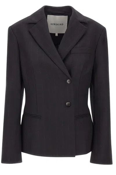 Herskind Sailor Wool Fitted Blazer In Black
