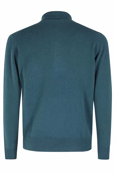 Filippo De Laurentiis Polo Manica Lunga Cashmere In Blue
