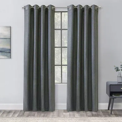 Habitat Sanders Grommet Top Light-filtering Single Curtain Panel In Gray
