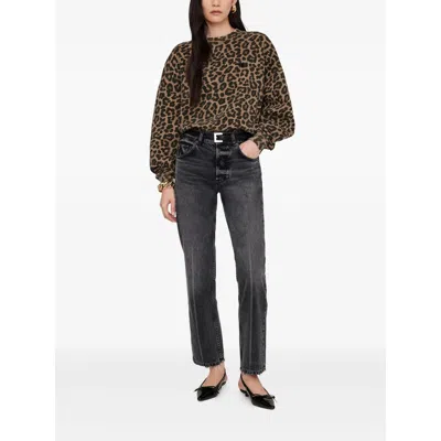 Anine Bing Sydney Leopard-intarsia Brushed Wool-blend Jumper In Animal Print