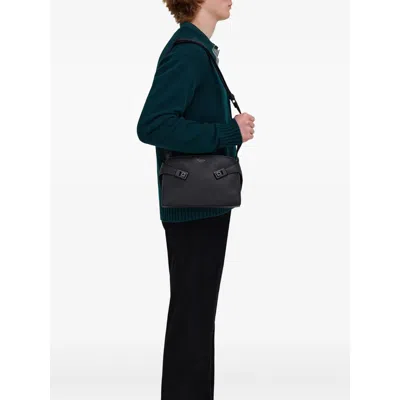 Ferragamo Black Messenger Bags Men In Red