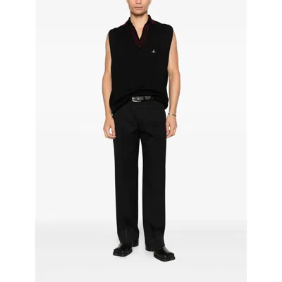 Vivienne Westwood V-neck Sleeveless Knitwear In Black