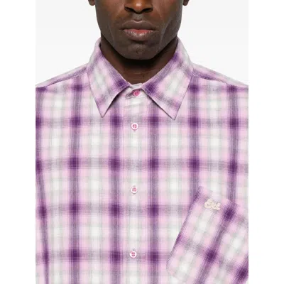 Erl Checkered Shirt In Red