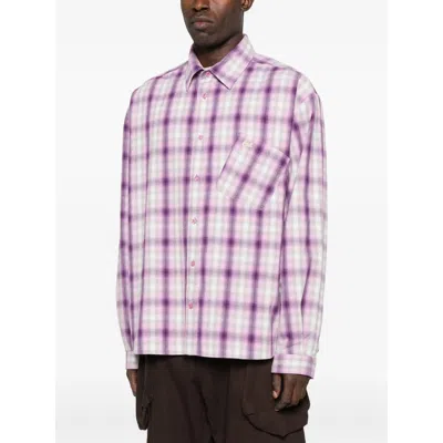 Erl Checkered Shirt In Red
