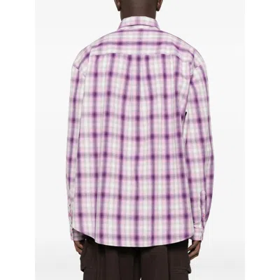 Erl Checkered Shirt In Red