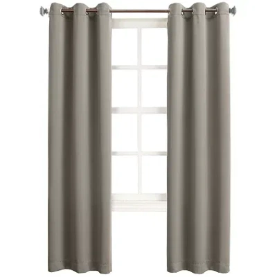 Sun Zero Talon Grommet Top Energy Saving Light-filtering Single Curtain Panel In Sand