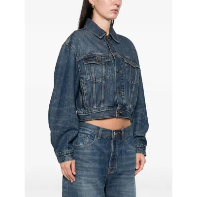 Frame Long-sleeved Denim Jacket In Blue