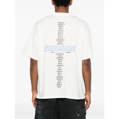 Represent White Crew Neck T-shirt With Graphic Print On Front And Back In Cotton Man In White