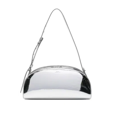 Apc Demi-lune Zip Shoulder Bag In Silver