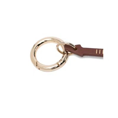 Apc Guitar-shape Logo-detail Keyring In Brown