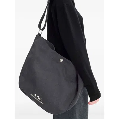 Apc A.p.c. Black Shoulder Bags Men In Black