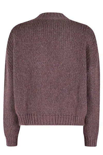 Roberto Collina Long-sleeved Cardigan Sweater In Pink