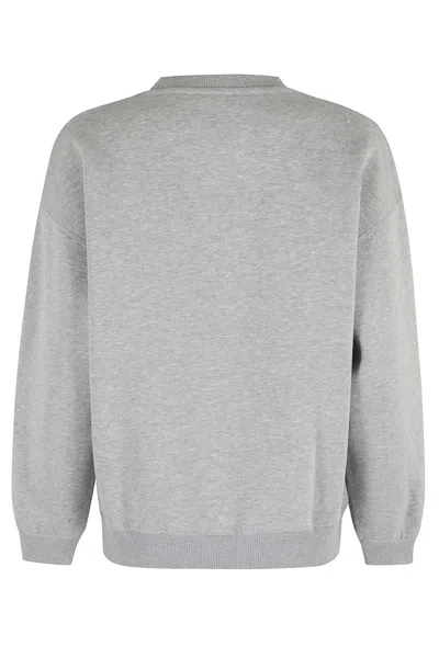 Anine Bing Ribbed Neck Sweatshirt Spencer In Gray