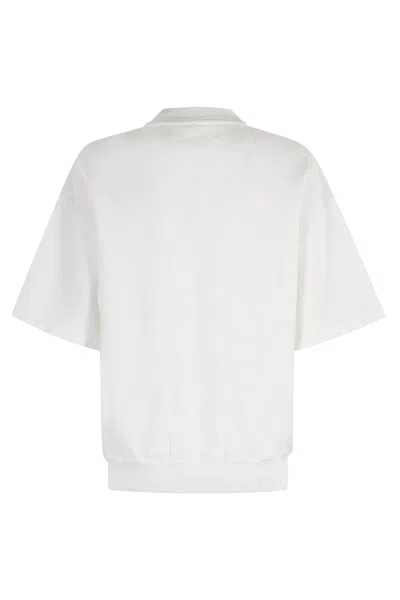 Anine Bing Short-sleeve Pullover In Soft French Terry In White