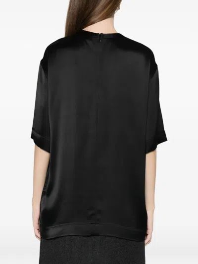 Totême Satin T-shirt In Black