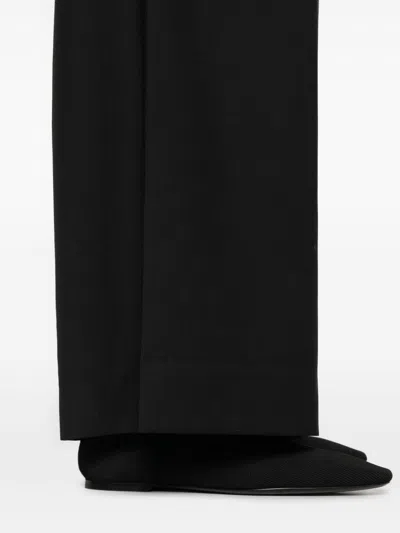 Totême Wool Drawstring Trousers In Black