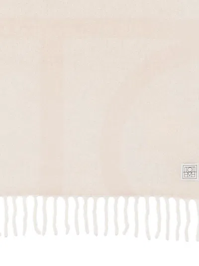 Totême Toteme Monogram Wool Scarf In Neutral
