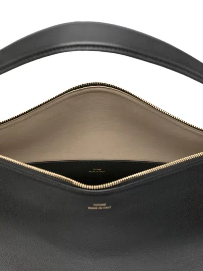 Totême Medium Leather Tote Bag In Black