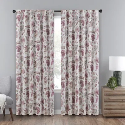Eclipse Nina Rod Pocket Back Tab Blackout Single Curtain Panel In Pink