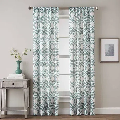 Chf Lotus Harmony Rod Pocket Light-filtering Single Curtain Panel In Multi