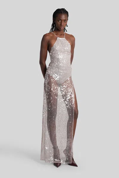 The Andamane West Maxi Long Dress In Rose-pink Polyester In Gray