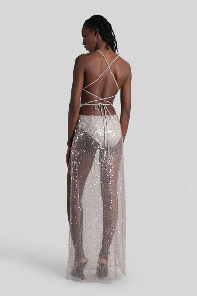 The Andamane West Maxi Long Dress In Rose-pink Polyester In Gray