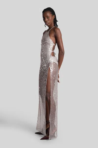 The Andamane West Maxi Long Dress In Rose-pink Polyester In Gray