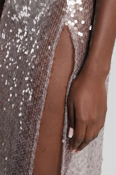 The Andamane West Maxi Long Dress In Rose-pink Polyester In Gray