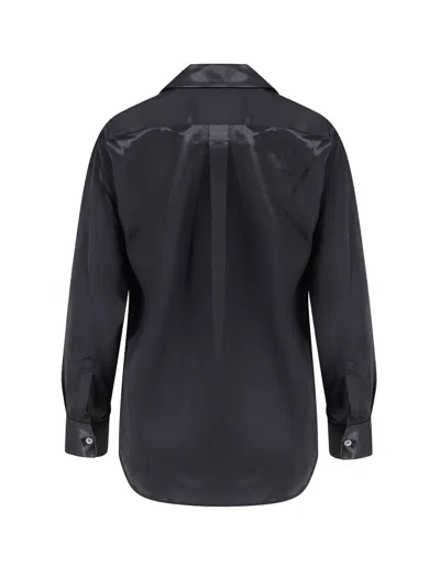 Comme Des Garçons Play Satin Shirt With Maxi Bow In Black
