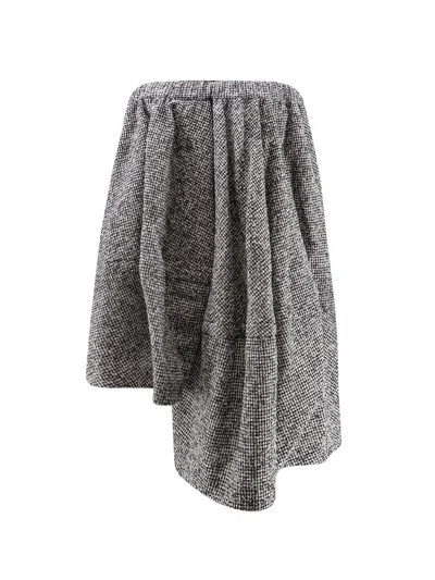 Comme Des Garçons Play Wool Trousers Skirt In Gray
