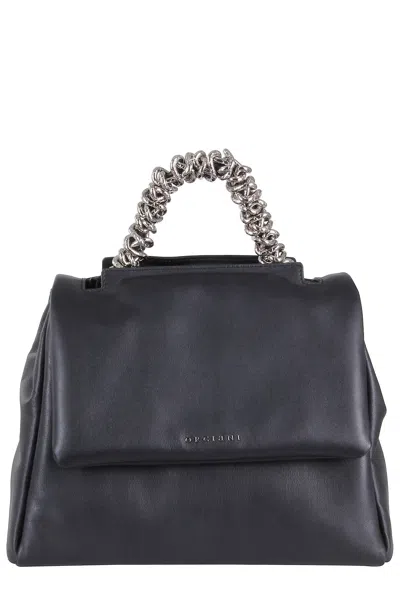 Orciani Chain-handle Small Shoulder Bag In Black