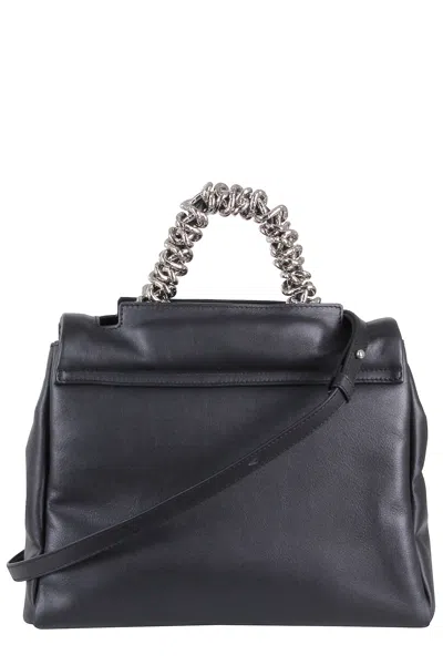 Orciani Chain-handle Small Shoulder Bag In Black