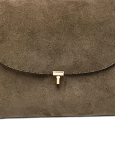 Totême Suede Leather Tote Bag With Adjustable Strap In Gray