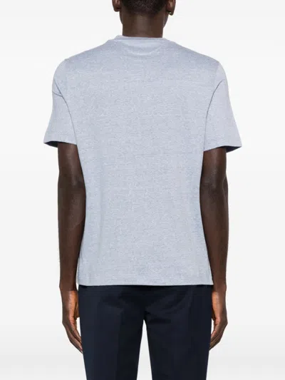 Brunello Cucinelli Linen Blend T-shirt In Blue