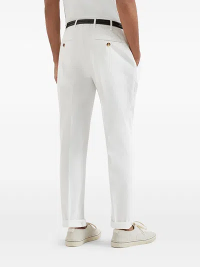 Brunello Cucinelli Button-fastening Belt-loops Trousers In White