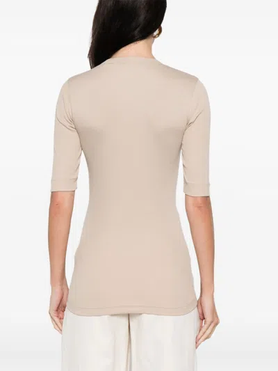 Brunello Cucinelli Cotton V-necked Sweater In Neutral
