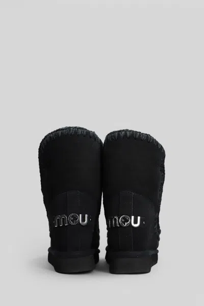 Mou Inner Wedge Ankle Boots Inside Wedge In Black Suede In Black