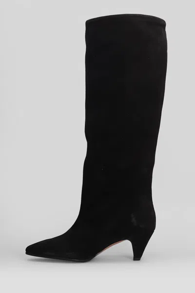 Fabio Rusconi High Heels Boots In Black Suede In Black
