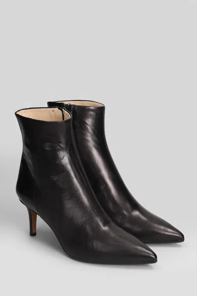 Fabio Rusconi High Heels Ankle Boots In Black Leather In Black