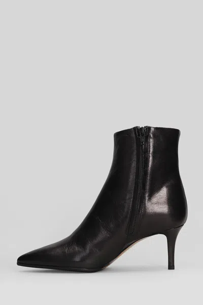 Fabio Rusconi High Heels Ankle Boots In Black Leather In Black
